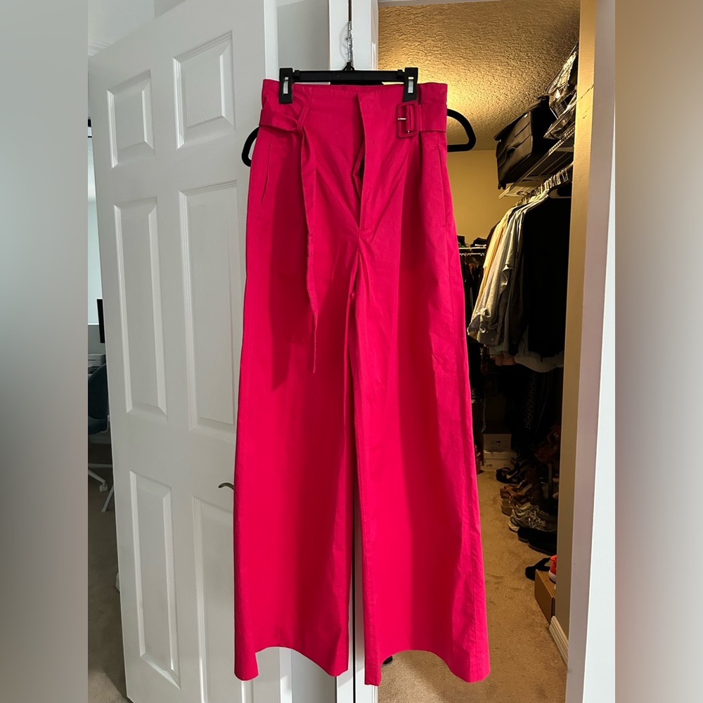 Zara Fuchsia High-Waisted Trousers